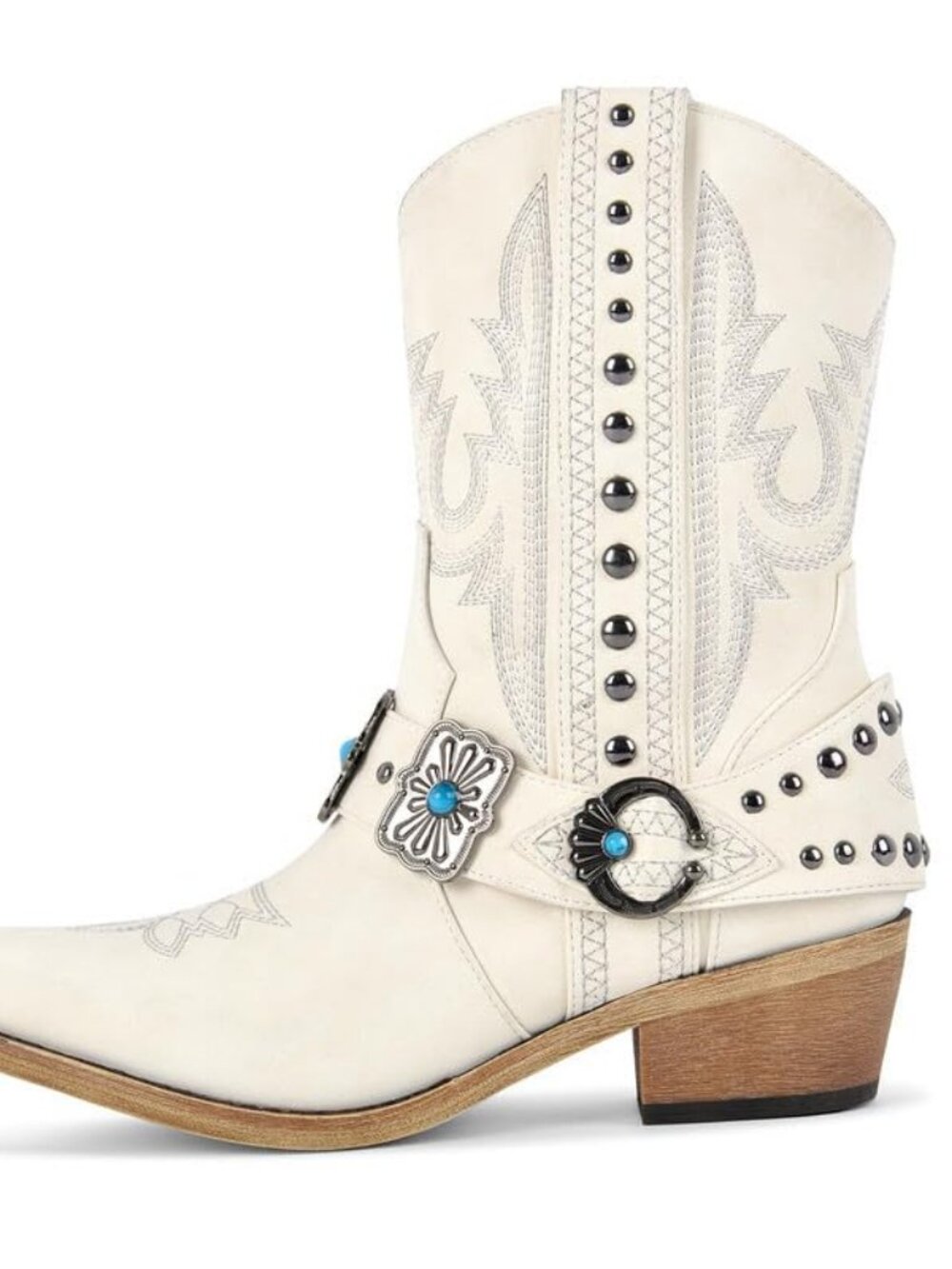 maker Cowgirl Western Boots for Women Ankle High Embroidery Pointed Toe Cowboy